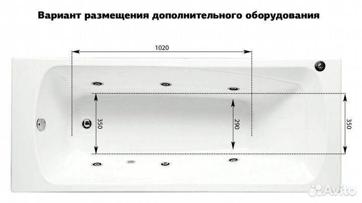 Акриловая ванна Aquanet Roma 170x70 см