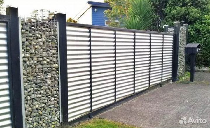 Забор из профнастила,ворота, калитки под ключ