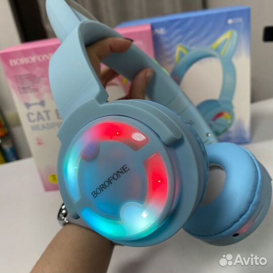 Наушники с ушками Cat Hoco Brfn новые