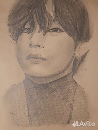 Тэхён из BTS рисунок карандашом