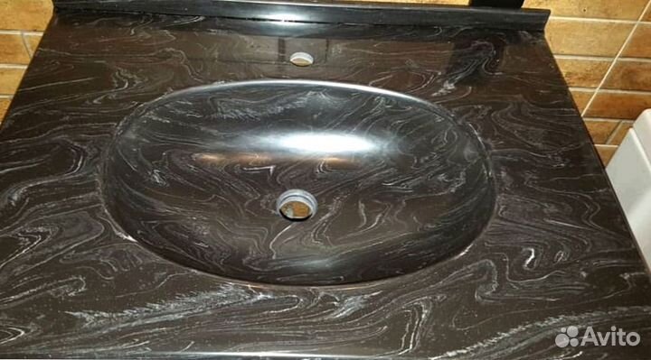 Столешница для ванной из искуственного камня