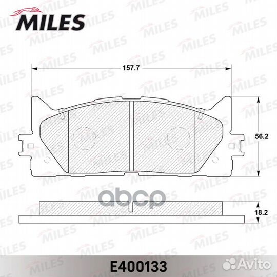 Колодки тормозные дисковые перед E400133 Miles