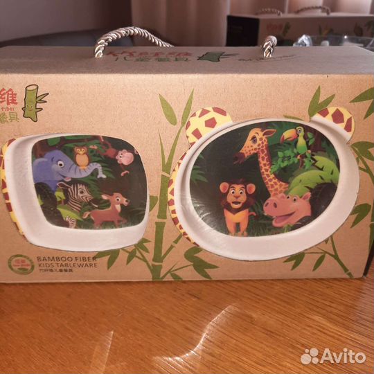 Набор бамбуковой посуды 5 предметов для малышей