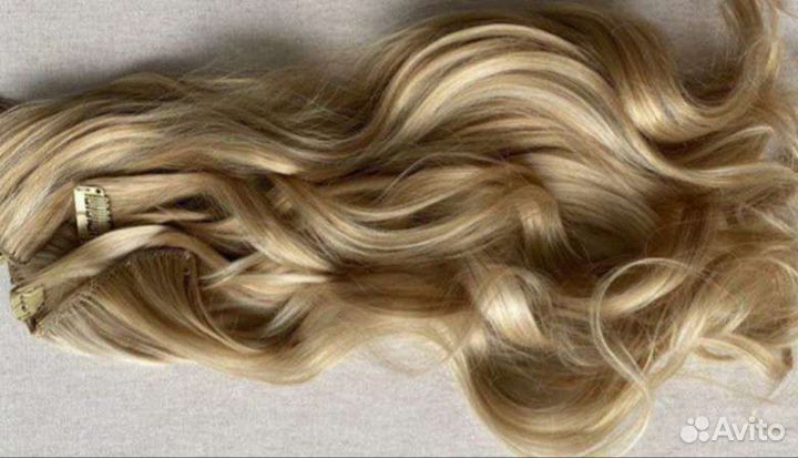 Волосы на заколках. 2 комплекта