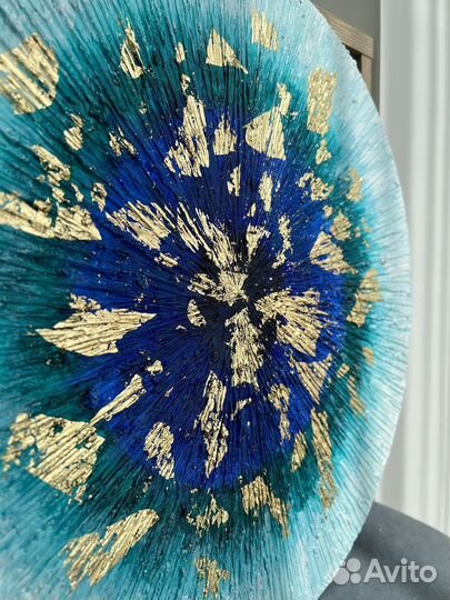 Абстрактная картина на холсте акрилом и паталью