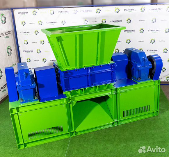 Двухвальный шредер дшв-1000, усиленный