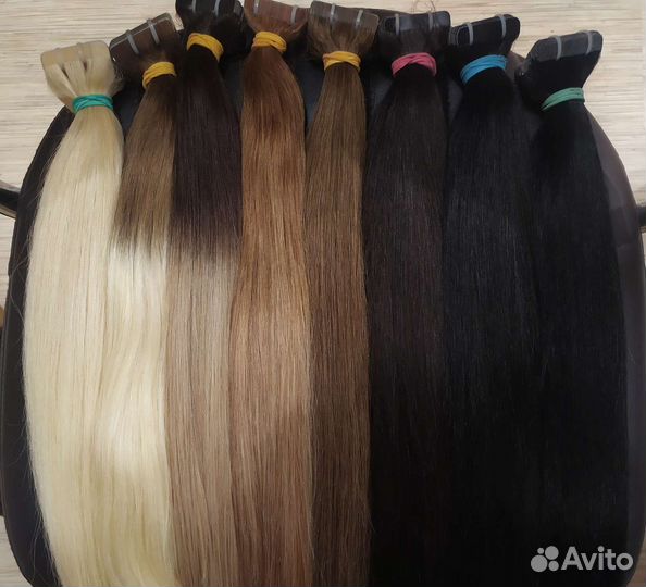 Волосы для наращивания на лентах европа новые