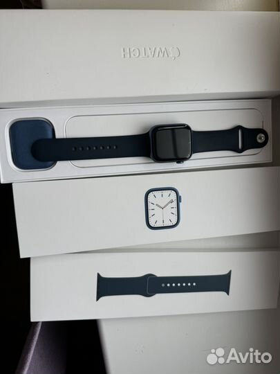 Часы apple watch 7 45 mm blue