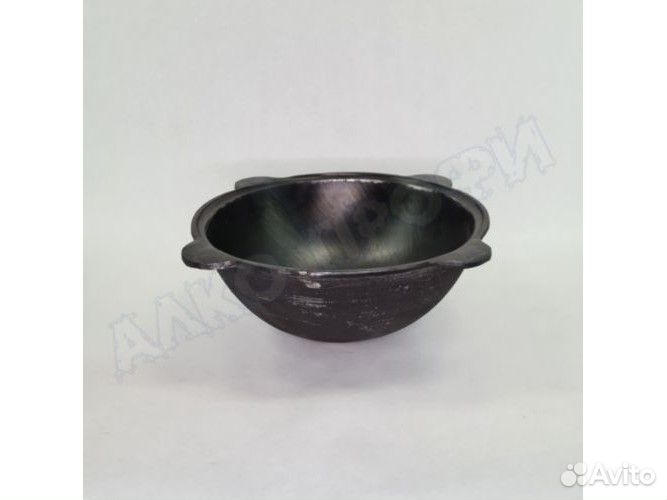 Казан чугунный с крышкой 8л круглое дно