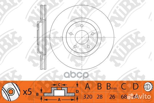 Диск тормозной передний nissan Qashqai/renault