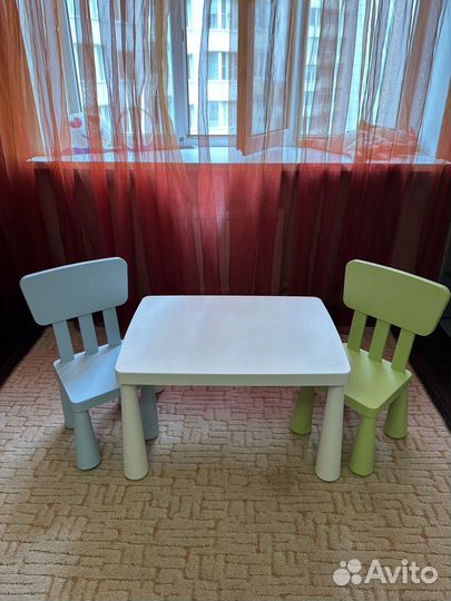 Детский стол и стулья IKEA