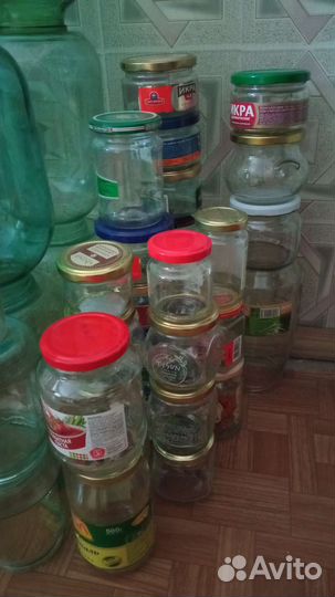 Стеклянная банка 5, 3, 0,6, 0,25, бутыли