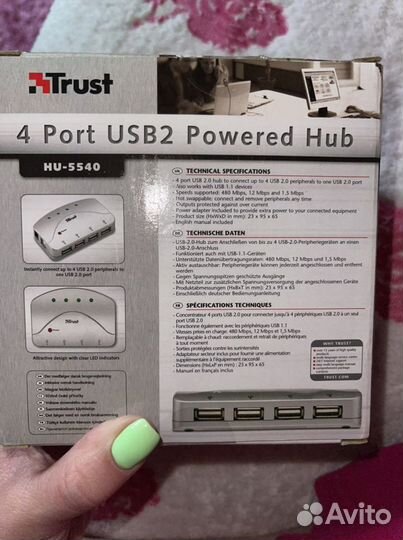 Переходник 4-портовый концентратор USB 2.0