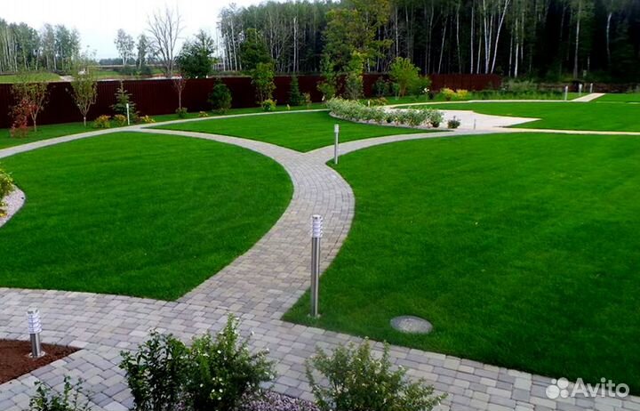 Рулонный газон, укладка. Посев