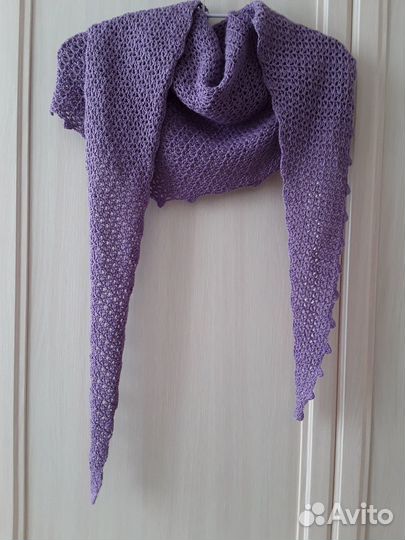 Шарф бактус вязаный длинный ручная работа