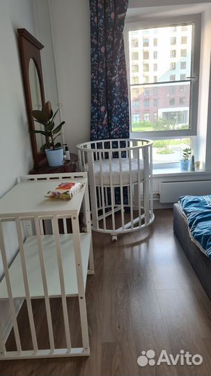 Детская кроватка трансформер круглая