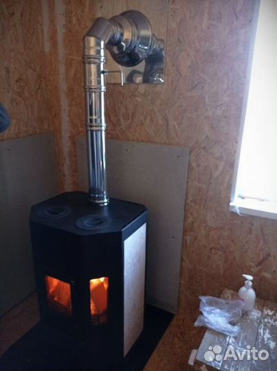 Печь камин на дровах