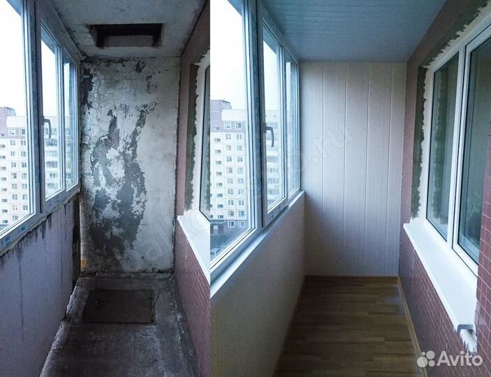 Отделка балконов и лоджий. Остекление балконов