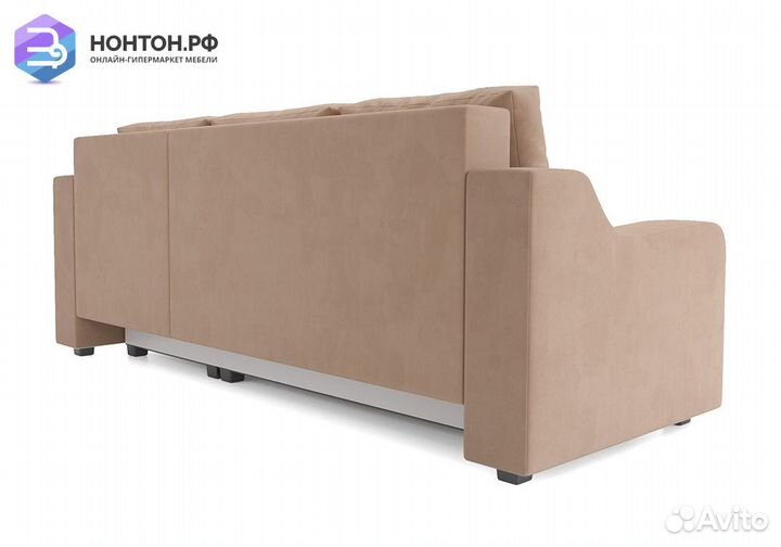 Угловой диван еврокнижка Берн велюр бежевый