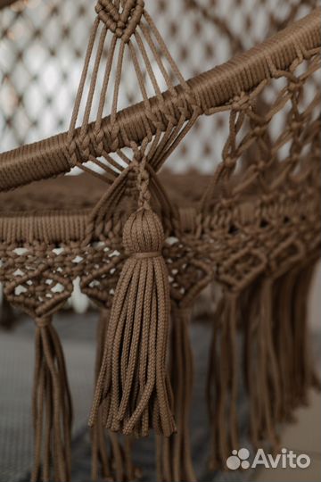Подвесное кресло гамак макраме с подушками