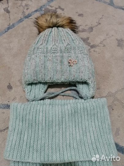 Комплект шапка и снуд для девочки