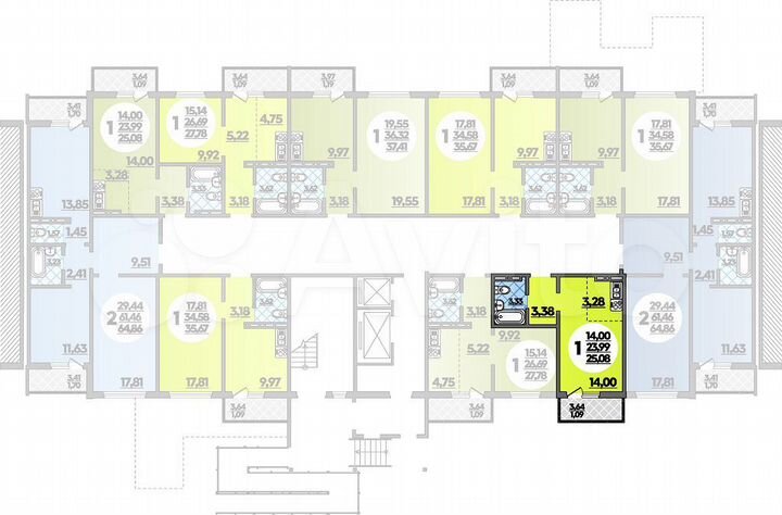 Квартира-студия, 25,1 м², 1/18 эт.