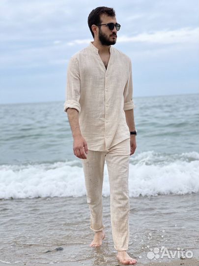 Мужской летний костюм двойка лен
