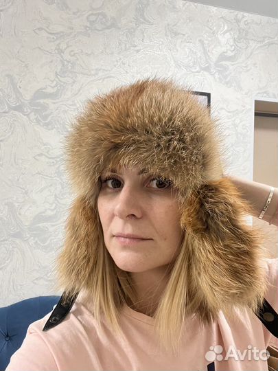 Шапка ушанка из лисы