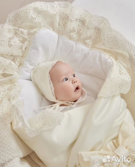 Конверт на выписку luxury baby + чепчик