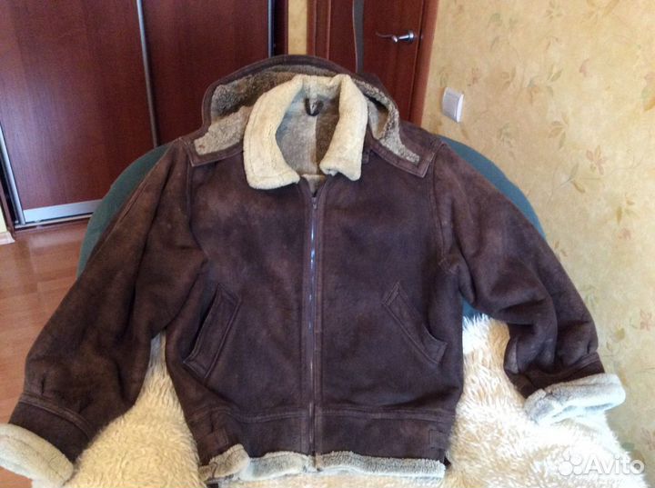 Дубленая куртка «Пилот» karizma с капюшоном