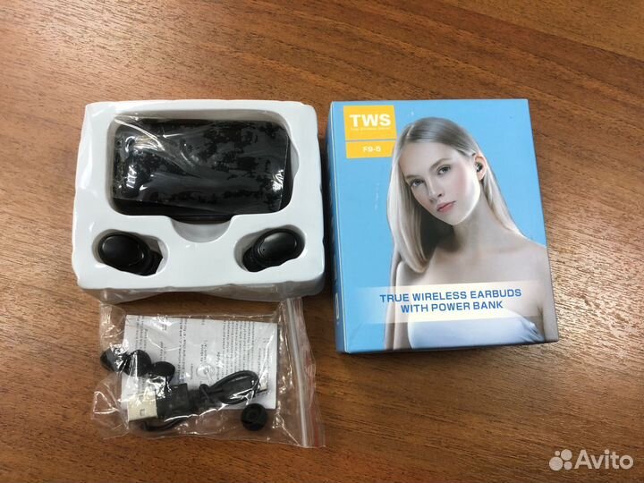 Наушники беспроводные F9 с powerbank