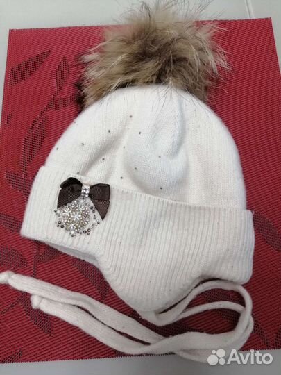 Шапка зимняя для девочки 48-50