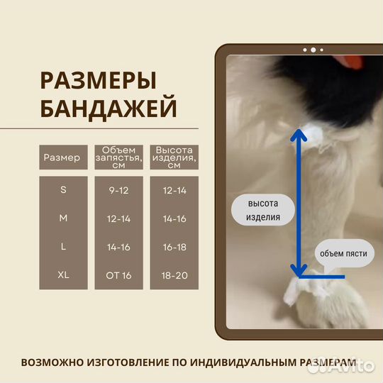 Бандаж-фиксатор на переднюю лапу, усиленный