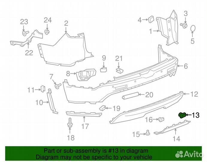 Крепеж заглушки крышки фаркопа Cadillac Escalade 4