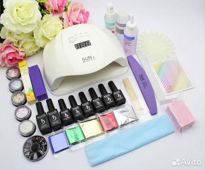 Стартовый набор для маникюра с лампой 54 Вт