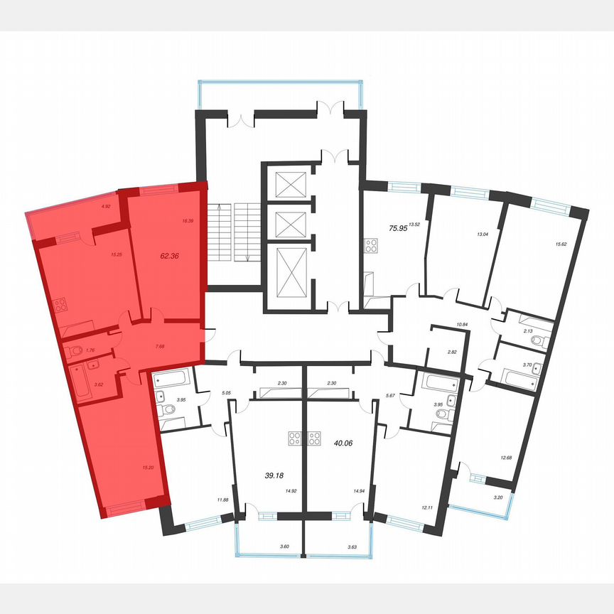 2-к. квартира, 64,8 м², 18/22 эт.