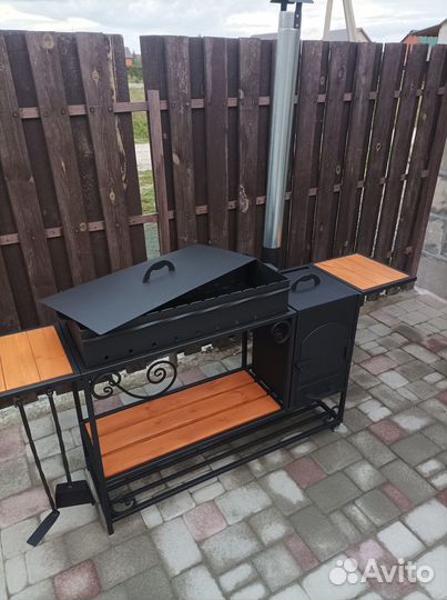Мангал с печью под казан