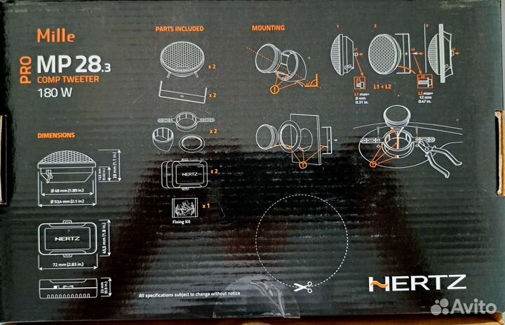 Автомобильная акустика Hertz Mille Pro MP 28.3