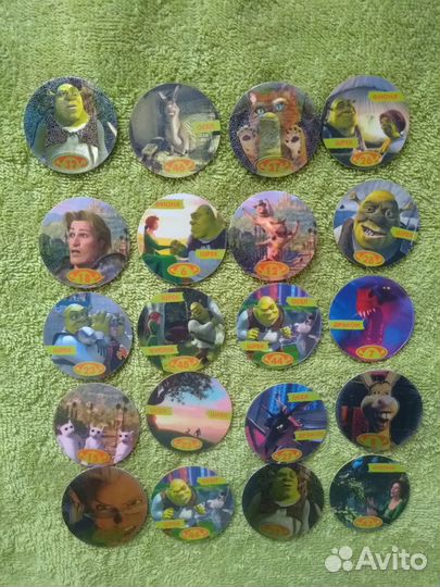 Коллекционные фишки и крышки Шрек