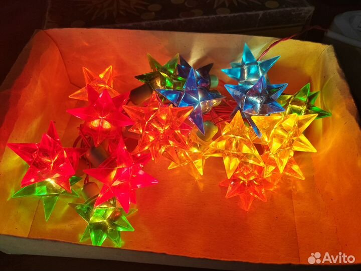 Гирлянда СССР кристалл 20 ламп 5 цветов