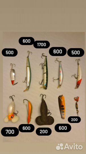 Воблеры (оригинал) и другие блесна. спиннинг