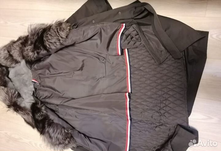 Зимняя парка с мехом чернобурки