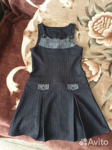 Школьный сарафан синий 146