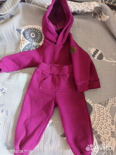 Флисовый костюм на девочку 80