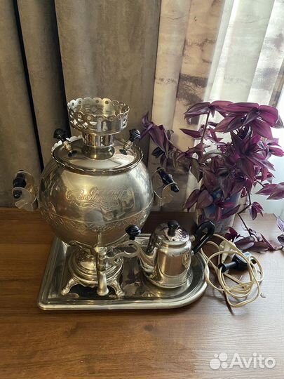 Самовар Волжанин,чайничек Кольчугино,подстаканник
