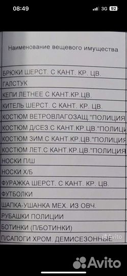 Форма полиции ппс