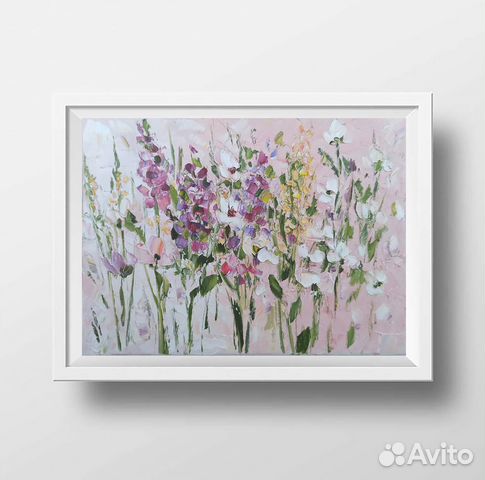 Цветы картина маслом 25х35 см