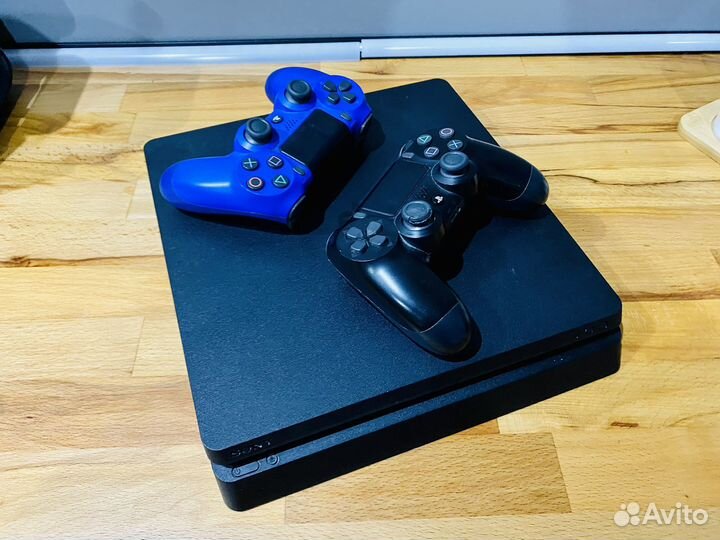 PS4 Slim / 2 геймпада / топ игры / FIFA / ведьмак