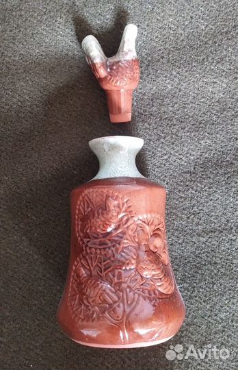 Набор для вина. Штоф и рюмки. Глина, глазурь