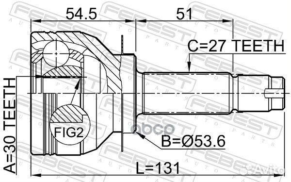 ШРУС внешний subaru legacy B13 2003.05-2009.05